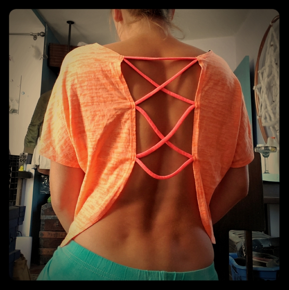 Open back lace-up crop top